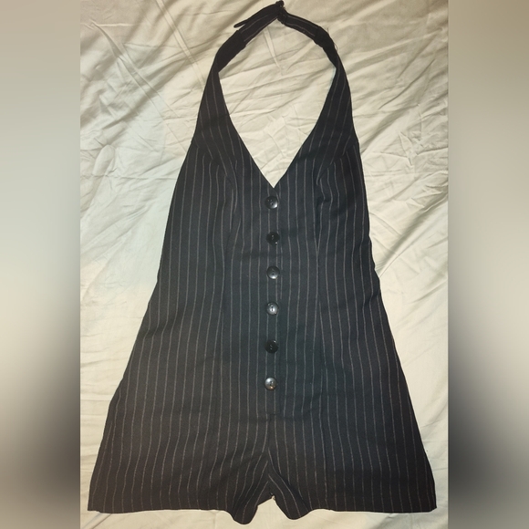 NWOT Urban Outfitters Pinstriped Romper - Picture 1 of 4